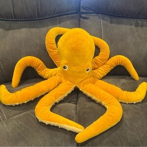 Octopus Plush Soft Toy Yellow Large Stuffed Animal IKEA BLAVINGAD Sea Life Ocean